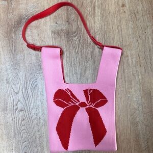 free people pink tote with leather strap